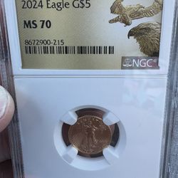 GOLD  $5 Gold Eagle MS 70 By NGC