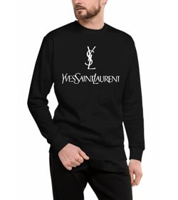 Fitted Black Crew Neck Fashion Sweatshirt