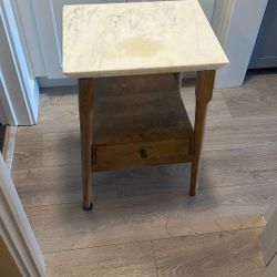 Small Marble Top Nightstand 