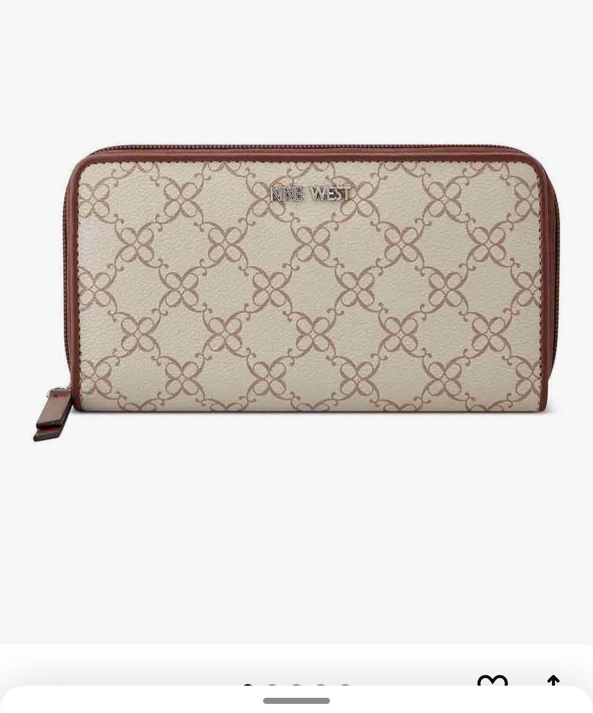 Nine West Beige and Brown Patterned Wallet