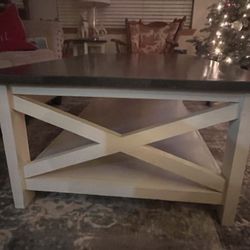 Wooden Coffee Table and two End Tables 