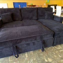 ✅️✅️ Black   Convertible Sectional W/ Cup Holder & W/ USB Port✅️✅️