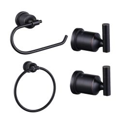 Oil Rubbed Bronze 4 -Piece Bath Hardware Set with Mounting Hardware 