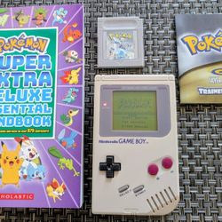 Nintendo GameBoy + Pokemon Silver w/ Extras - Authentic & Tested