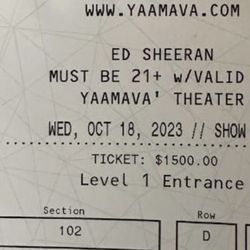 2 Ed Sheeran Tickets 