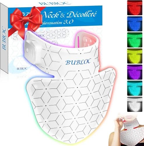 Red Light Therapy for Neck & Décolleté, 7 Colors Led Light Therapy for Face, Wireless, Portable and Rechargeable Skin Care Mask for Neck[BNeck]