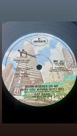 BURN RUBBER ON ME - THE GAP BAND 12’ RECORD OLD SCHOOL FUNK BOOGIE FUNK 80’S FUNK 