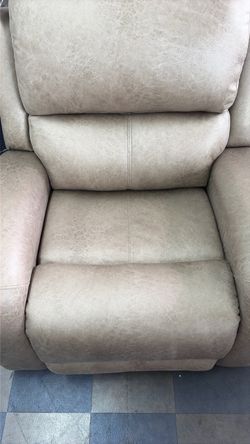 Beige Polished Microfiber Recliner Chair