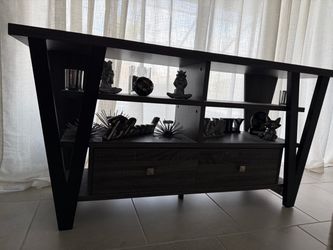 Tv Table with 2 drawers grey & black