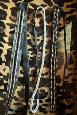 3 Black Beaded Headbands