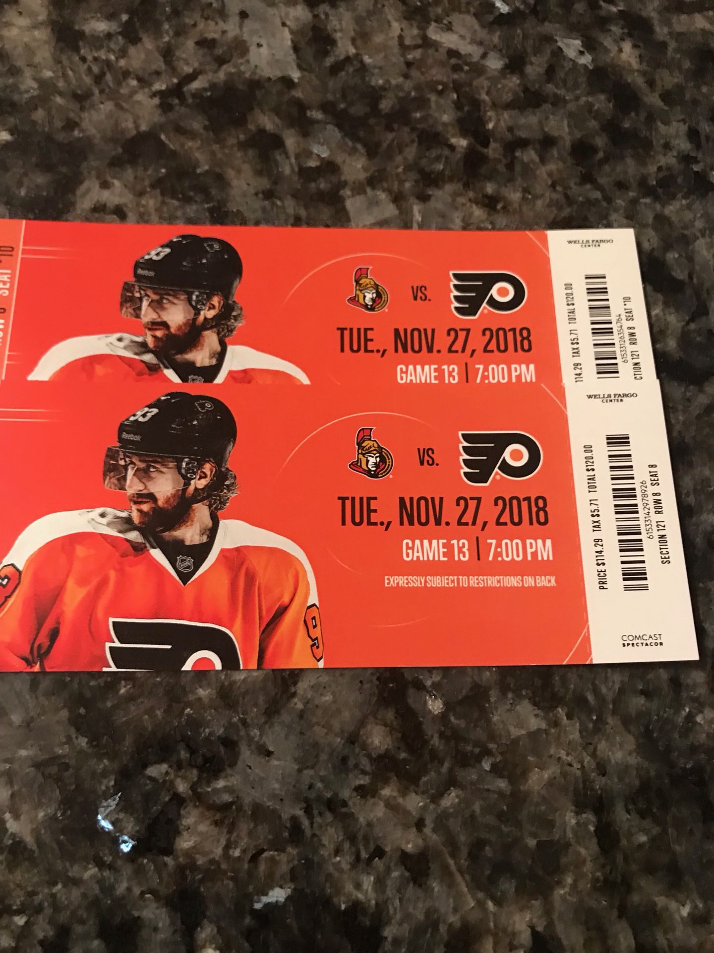 2 Flyers Tickets