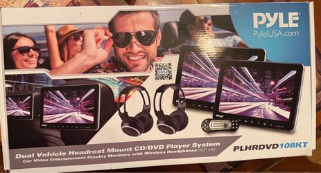 Dual Vehicle headrest 10.5” CD/DVD player system