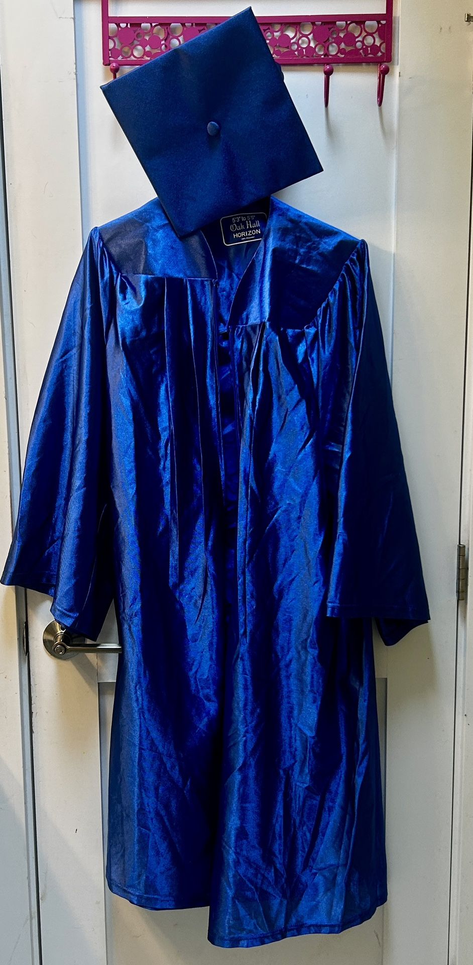 Blue Graduation Cap & Gown