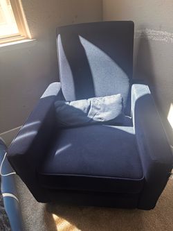 DaVinci Piper Upholstered Recliner and Swivel Glider in Navy,
