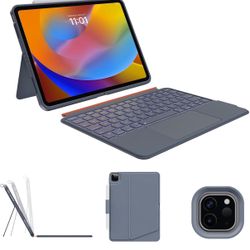 Detachable Keyboard Case for iPad Pro 11 inch(4th, 3rd, 2nd gen): Wireless Magnetic Keyboard with Removable Cover, Multi-Touch Trackpad/Gray