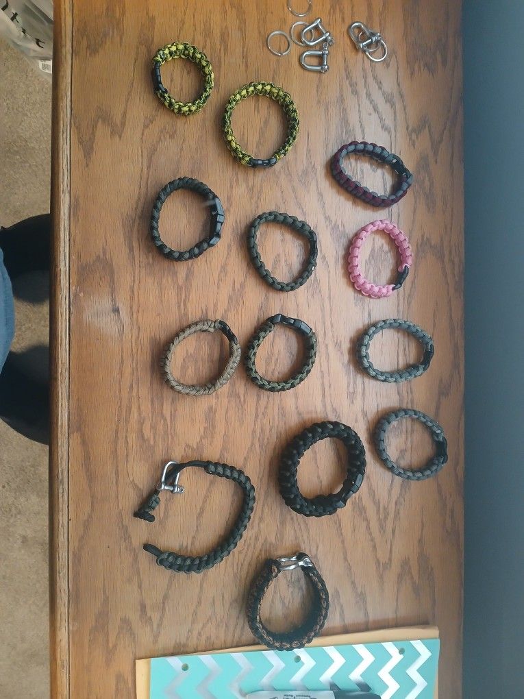 Assorted Colors And Sizes Paracord Bracelets