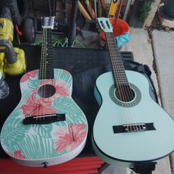 2 Kids Wooden Guitars