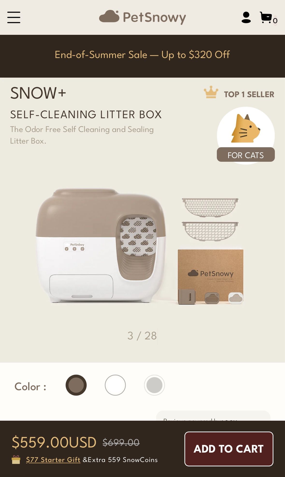 Pet Snowy Automated Litter Box