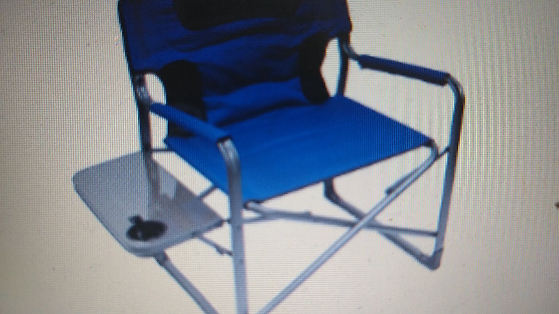 Ozark Trail XXL Folding Padded Director Chair with Slide Table, Blue