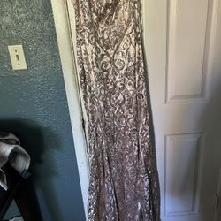 Gold beige prom dress mermaid style 