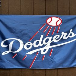 Los Angeles Dodgers Blue Dodgers Logo Flag 