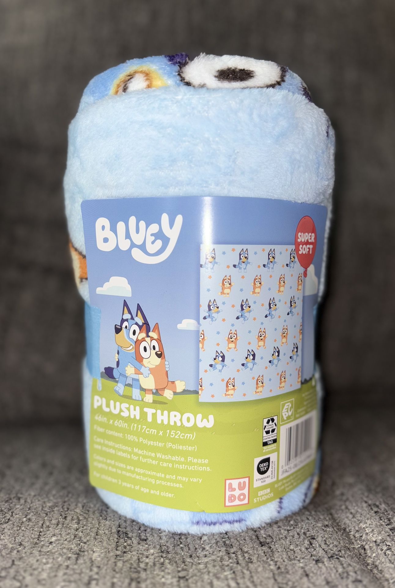 Brand New Kids Bluey Plush Throw Blanket