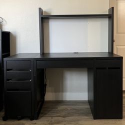 Desk setup w/drawer, Black Brown Color, MICKE-IKEA