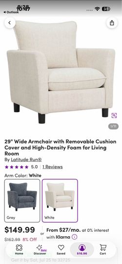 White living room accent chair ( new unopened) wayfair