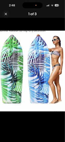 2 NEW Pcs 5.5ft Inflatable SurfBoard Inflatable PoolSurfboard for pool or beach (P)