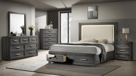 Colorado King 5 Pc Bedroom Set in Charcoal
