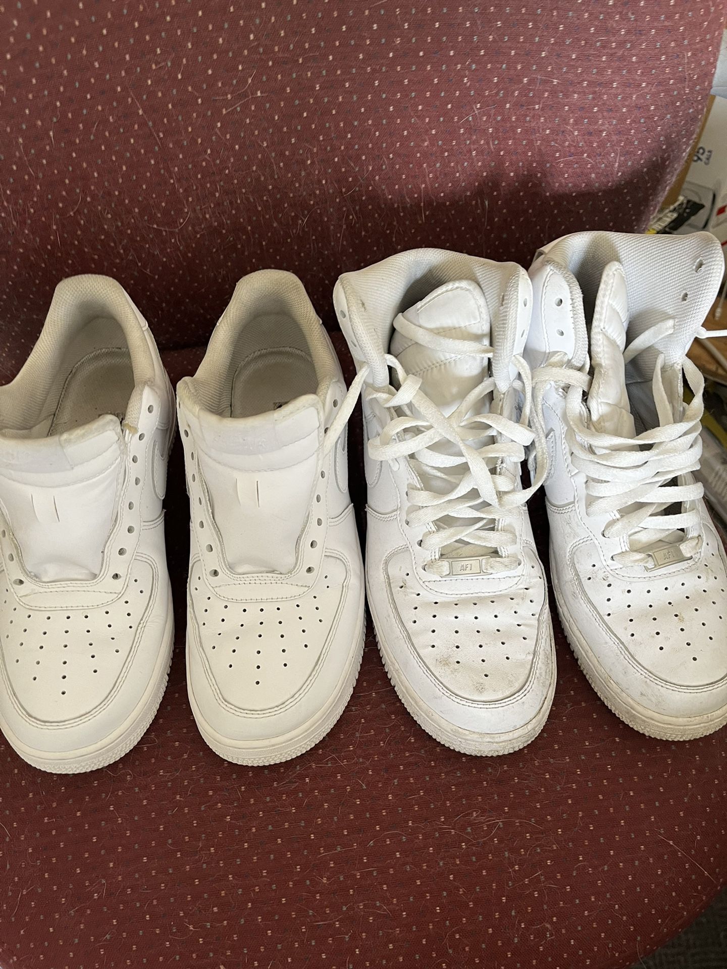Nike Air Force high top and low top size 9 1/2
