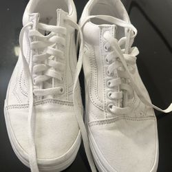 Like New White Old Skool Vans