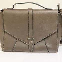 Brown Faux Leather Crossbody Bag-Catmicoo