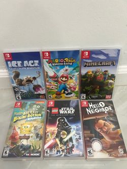 I am selling Nintendo Switch games for kids—including Mario, Ice Age, Star Wars LEGO, Minecraft, and others.