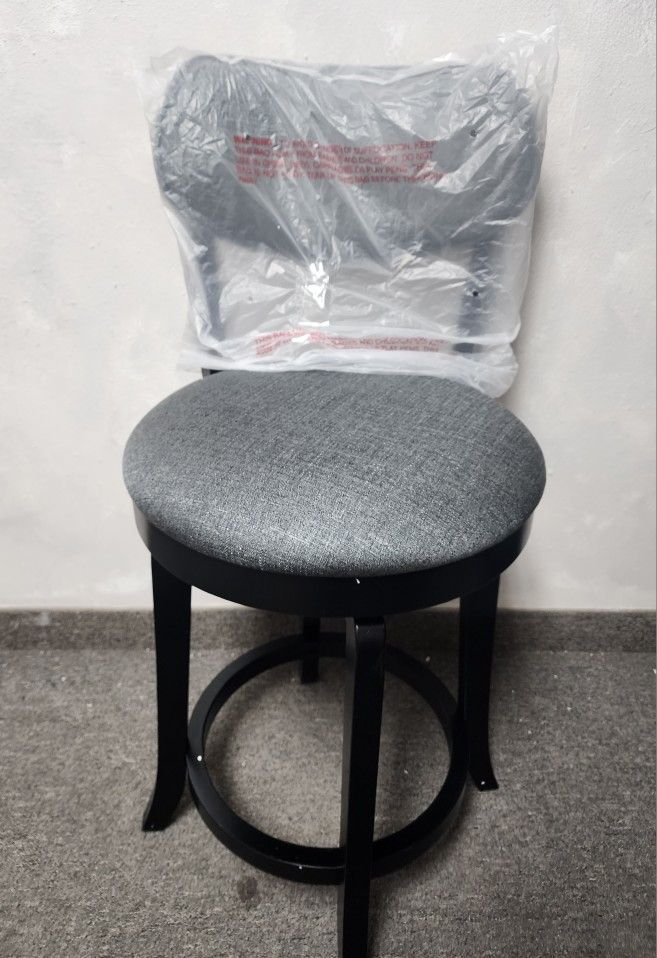 Saul 25" Swivel Barstool Gray Black Brand New