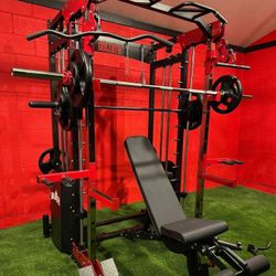 Smith Machine , Squat Rack , Leg Press , Leg Curl Add Weight Bench Adjustable Bench Olympic Barbell For Your Weights 