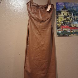 Popilush Shapewear Faux Leather hourglass Dress