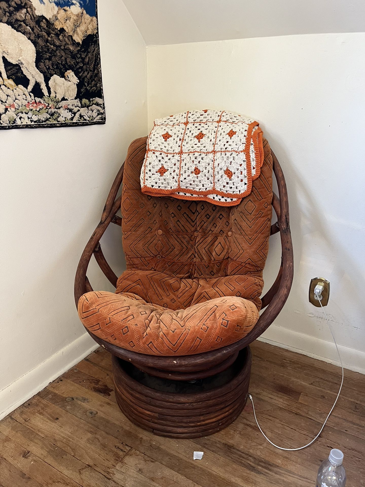 Vintage Swivel Chair Orange 