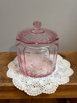 Hocking Mayfair Depression Glass Biscuit Jar