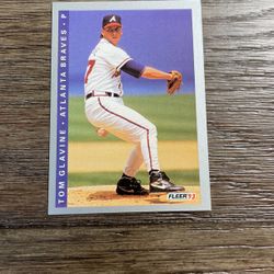 1993 Tom Glavine Fleer Baseball Card Atlanta Braves