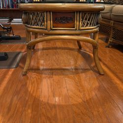 Glass And Rattan coffee Table 