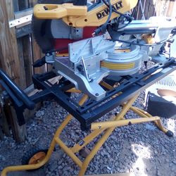 15 Amp Corded 12 in. Double Bevel Sliding Compound Miter Saw with 32-1/2 in. x 60 in. Rolling Miter Saw Stand