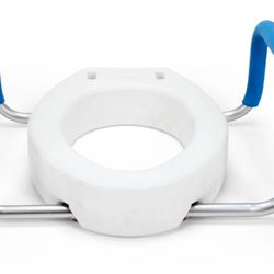 Raised Toilet Seat With Padded Handles 