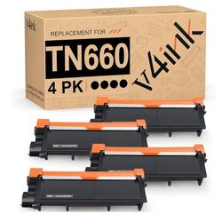 v4ink TN660 Toner Compatible Replacement for Brother TN660 TN630 TN-630 TN-660 Toner Cartridge Black for Brother Printer hl-l2300d hl-l2320d hl-l2380d