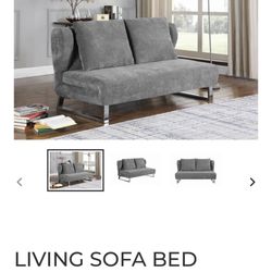 Nice Full/queen Sized Grey Futon Sofa