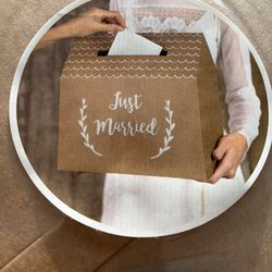 “Just Married” Wedding Card Box – Rustic Gift Card Holder