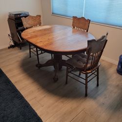Recreated Antique Style Dining Room Table With Chairs