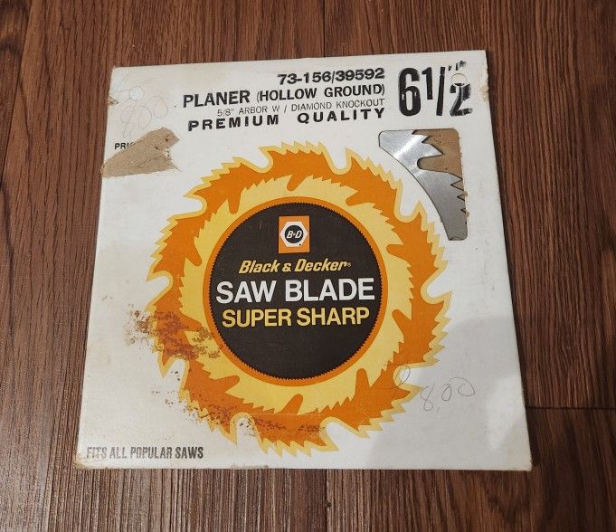 Vintage Black &Decker 73-156/39592 Planer (Hollow Ground) Saw Blade 