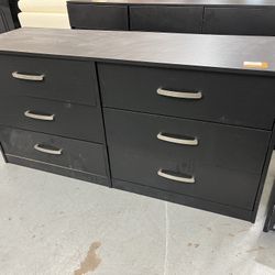 Finch Black 6 Drawer 59 in. Dresser