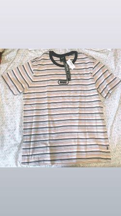 HUF Mens Large SS Knit Striped WHTCO